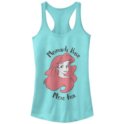 Juniors Womens The Little Mermaid Ariel Mermaids Have Fun Racerback Tank Top
