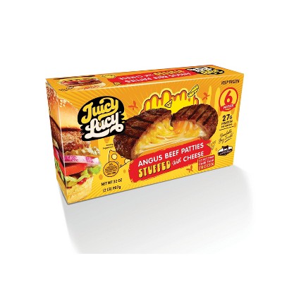 Juicy Lucy Angus Beef Burger Patties Stuffed with Cheese - Frozen - 32oz/6ct
