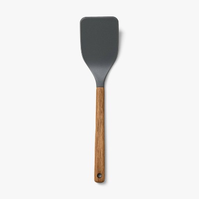 Acacia Wood/Nylon Solid Turner Gray - Figmint™: Kitchen Utensil, Hand Wash, 12.99" Length, Cooking Spatula
