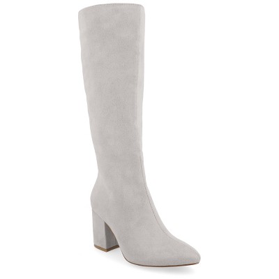 Journee Collection Wide Width Extra Wide Calf Women's Ameylia Covered Block Heel Pointed Toe Boots