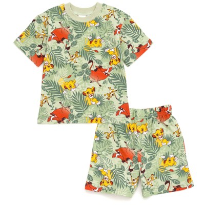Disney Mickey Mouse Lion King Toy Story Cars French Terry T-Shirt and Shorts Outfit Set Little Kid to Big Kid