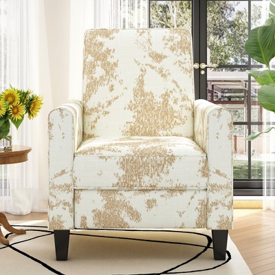 27.5'' Push Back Recliner Chair with Polyester Upholstery, Adjustable Reclining and Solid Beech Wood Legs