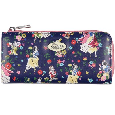 Snow White Disney Wallet For Women | Snow White and the Seven Dwarfs Women's Faux Leather Full Zip Wallet