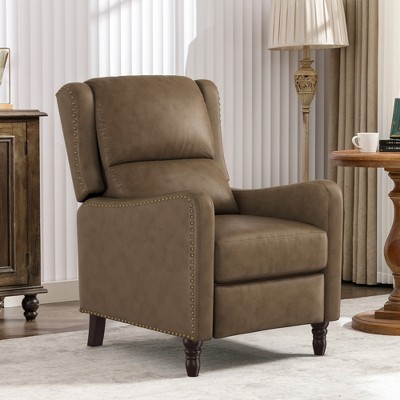 Arceso Faux Leather Push Back Recliner Chair, 20 Inch Upholstered Recliner Chairs,  Modern Pushback Recliner Chair for Bedroom, Living Room