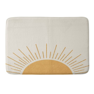 Moonlight Print Sunshine Everywhere Memory Foam Bath Rug Cream - Deny Designs: Abstract Microfiber Bathroom Mat