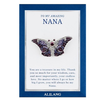 Anna-Kaci Empress Monarch Butterfly Purple Crystal Rhinestone Brooch Pin