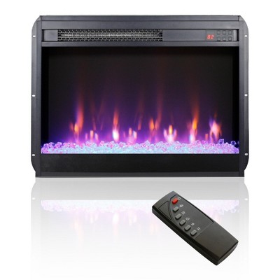 NAYSAYE Indoor Fireplace Freestanding Insert with Overheat Protection and Efficient Warmth for Living Room, Black, 23.98"*5"*18.1"