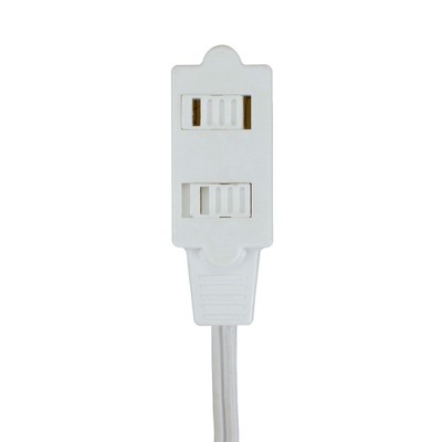 Northlight Indoor Extension Power Cord with 3-Outlets and Safety Lock - 15' - White