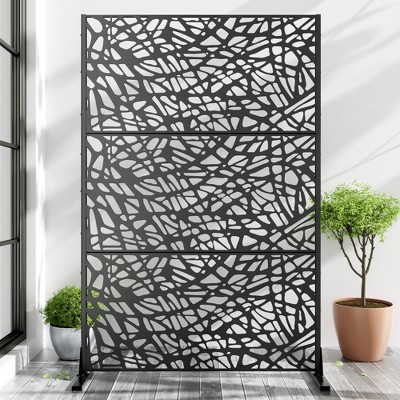 Wooakway 72"H 47"W Outdoor Metal Garden Trellis Privacy Screen Lattice Panel Indoor Room Divider
