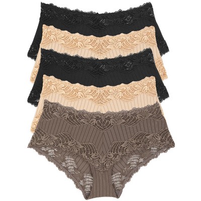 Stripe Delight Hipster Panty 5-Pack | Paramour By Felina | Lace Mid-Rise