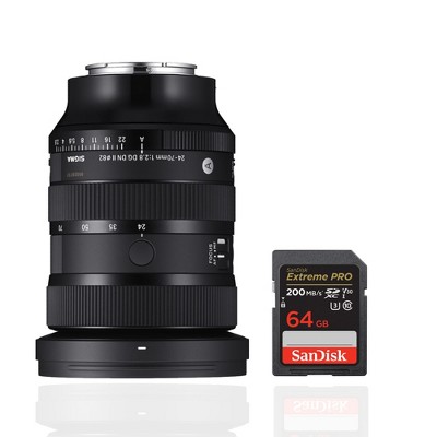Sigma 24-70MM F2.8 DG DN II ART Lens, Sony E Mount + SanDisk 64GB Extreme Pro SDXC UHS-I Memory Card