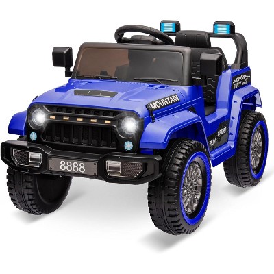 Kids Ride On Truck Car, 12V Battery Powered Electric Vehicle w/Remote Control, Led Lights, Wireless, 3 Speeds, Music & Horn, Ride on Toy