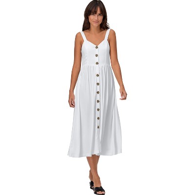 ellos Button-Front A-Line Midi Dress