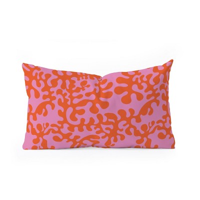 Camilla Foss Shapes Pink and Orange Oblong Throw Pillow - Society6