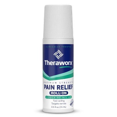 Theraworx Relief Pain Relief Roll-On - Lidocaine - 2.5oz