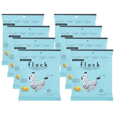 Flock Salt & Vinegar Chicken Skin Crisps - Case of 8/2.5 oz