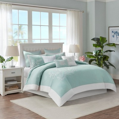 Okak Queen/King 3-Piece Jacquard Bed Duvet Cover Set Mini Set with Coral Embroidery,Comfortable Coverlet Bedding Sets,Dry Clean Only
