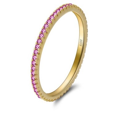 Eternity Ring Wedding Band for Women Thin Sterling Silver Cz Ginger Lyne Collection
