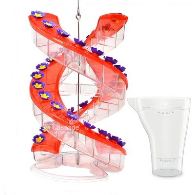 Cascade Wild Bird Feeders Hummingbird Feeder, 32 Port Helical Design, Outdoor Durable Hanging Bird Feed with Mix and Pour Pitcher