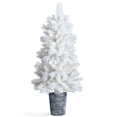 4FT White Artificial Christmas Tree with Pot Stand Holiday Decoration