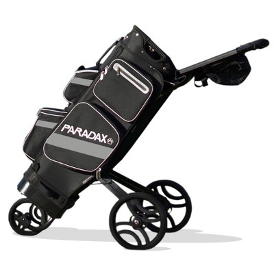 Paradax AI-1 All-In-One Golf Bag with Built-in 3-Wheel Push Cart - Black