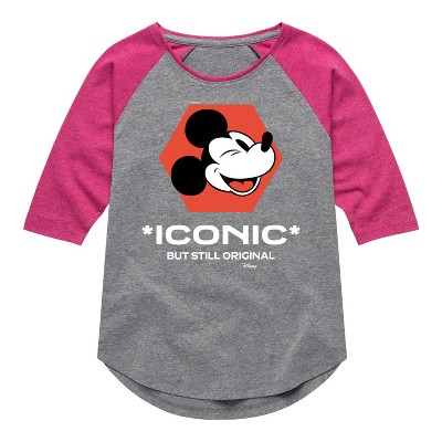 Girls' - Disney - Mickey Mouse Shirt Tail Raglan Graphic T-shirt