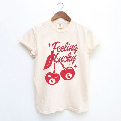 Simply Sage Market Women's Feeling Lucky Cherries Short Sleeve Garment Dyed Tee