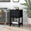 HOMCOM Modern Sofa Side Table with 2 Storage Drawers, End Table with Bottom Shelf for Living Room, Bedroom - 3 of 4