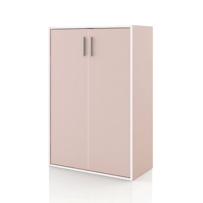 24/7 Shop At Home 35.27" Silkpath Modern 3 Tier Doors Stackable and Modular Bookcase
