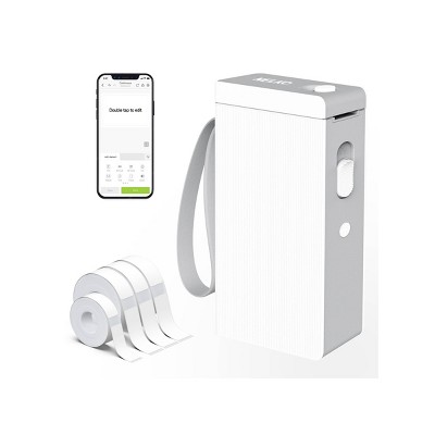 Nelko P22 Bluetooth Label Printer White with 100pc White Roll and 3 180pc White Rolls