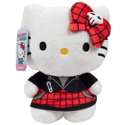 Hello Kitty Punk W Skull Bow Emo Plush, Hello Kitty and Friends Series 2- Officially Licensed Sanrio Product- Great Gift for Kids, Girls, Boys & Fans