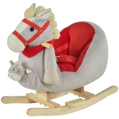 Resenkos Ride On Real Walking Unicorn with Sparkly Horn, Soft Plush Ride On Rocking Horse Bearing