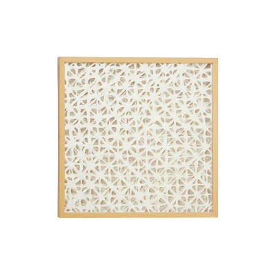 23.5" x 23.5" Large Square Modern Abstract Art White Paper Shadow Box Wall Decor - Olivia & May