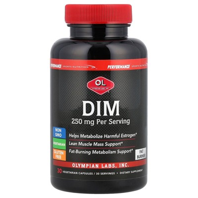 Olympian Labs Performance DIM Supplement 250mg - DIM Diindolylmethane 30 Capsules (30 Day Supply)