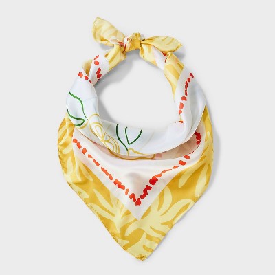 Women's Lemon Pattern Scarf - A New Day™ Yellow
