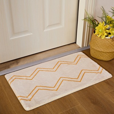 VECELO Front Door Mat Welcome Mat, Absorbent Muddy Kitchen Rugs, Non-Slip Rubber Backing Doormat