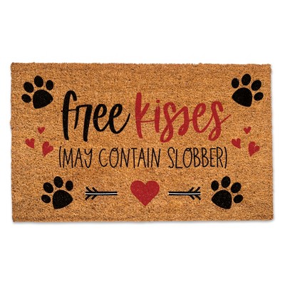 Creative Products Free Kisses May Contain Slobber 30 x 18 Door Mat