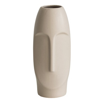 Uniquewise 9.5" H Decorative Ceramic Abstract Face Modern Statue Sculpture Flower Centerpiece Vase