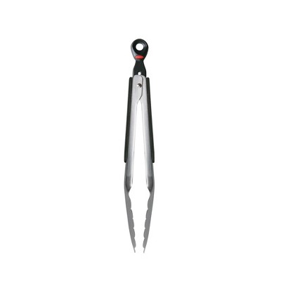 OXO Softworks 9" Locking Tongs: Stainless Steel Kitchen & Cooking Tongs, Dishwasher-Safe, Black