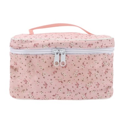 Unique Bargains Women's Floral Square Travel Cosmetic Bag 1 Pc