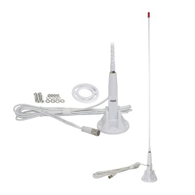 Tram® Marine CB 3-Foot Fiberglass Antenna with RG58 Cable and PL-259 Connector in White