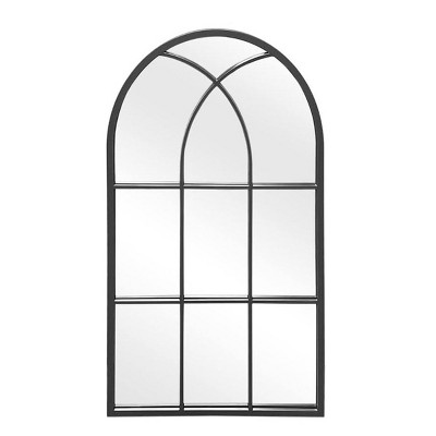 Aoibox Arched Window Wall Mirror, Decorative Mirror for Bathroom, Bedroom, Entryway, Living Room, Farmhouse Wall Decor with Metal Frame in Black