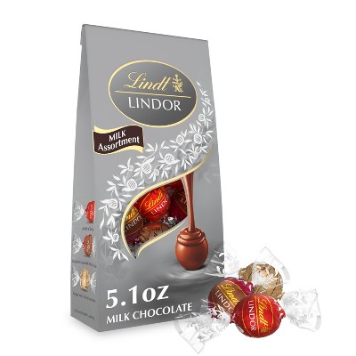 Lindt Lindor Milk Assorted Chocolate Candy Truffles - 5.1oz