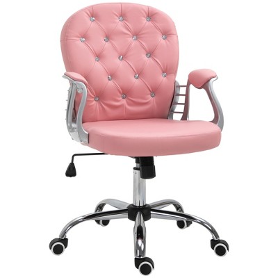 TiramisuBest Pink Faux Leather Office Chair: Adjustable Height, Tilt, 360¡ã Swivel & Comfort Padding