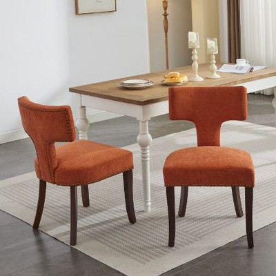Kumasinova Mid Century Modern Counter Height Bar Stools Set of 2, Farmhouse Upholstered Counter Stools with Copper Nails,Armless Counter Height Stools