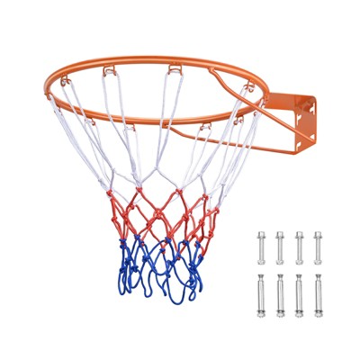 VEVOR Basketball Rim, Wall Door Mounted Basketball Hoop, Heavy Duty Q235 Basketball Flex Rim Goal Replacement with Net, Standard 18"
