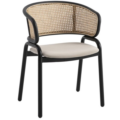 Ervilla Modern Dining Chair with Black Frame by LeisureMod, Durable Design, Comfortable Seat, Perfect for Kitchen, Dining Room, Office, or Lounge