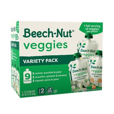 Beech-Nut Veggie Baby Food Pouch Variety Pack - 3.5oz/9ct