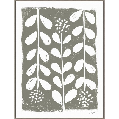 32" x 42" Peaceful Retreat I by Courtney Prahl Framed Canvas - Amanti Art: Sage Green Botanical Lithograph