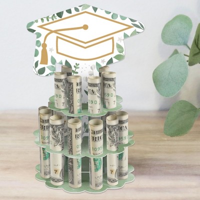 Big Dot of Happiness Boho Botanical Graduate - DIY Greenery Graduation Party Money Holder Gift - Cash Cake